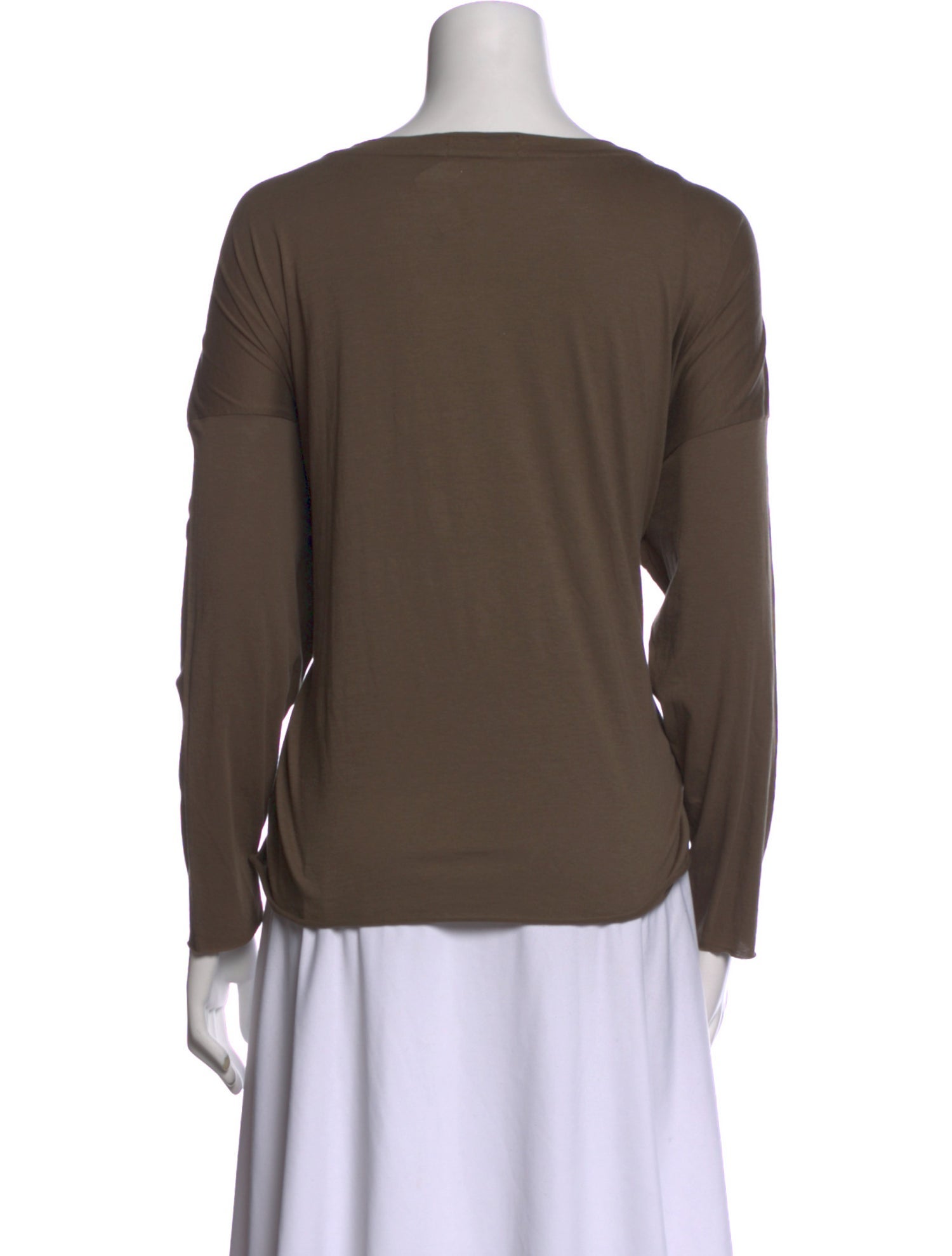 Eskandar Bateau Neckline Long Sleeve T-Shirt